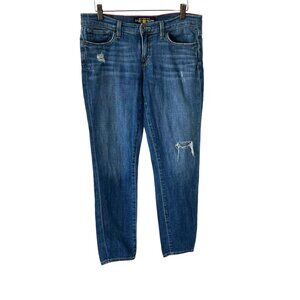 Lucky Brand Charlie Capri Distressed Medium Wash Medium Rise Skinny Jeans 8